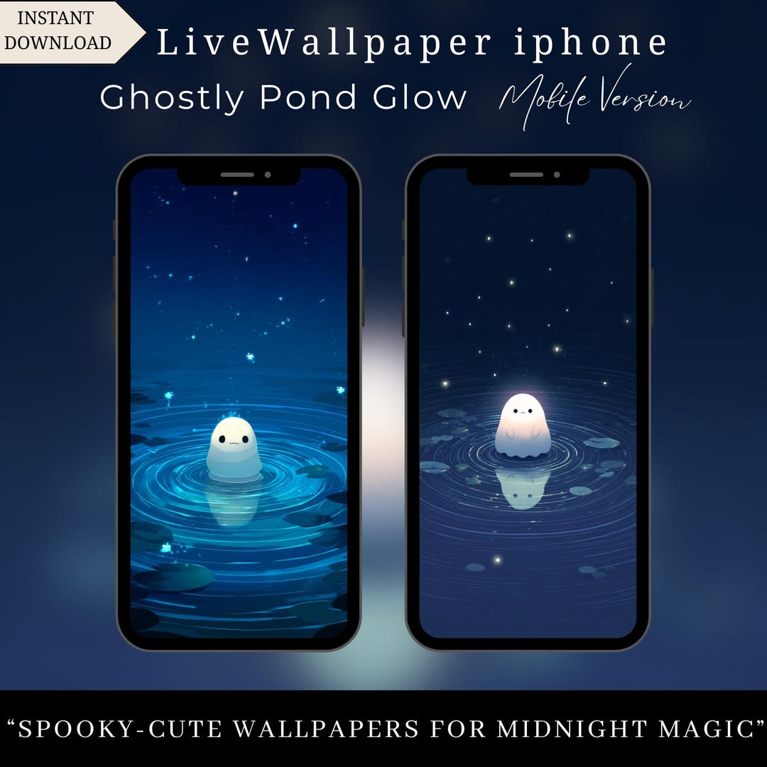 Ghost Live Wallpaper, Cute Ghostly Pond Glow, Spooky-cute Animated