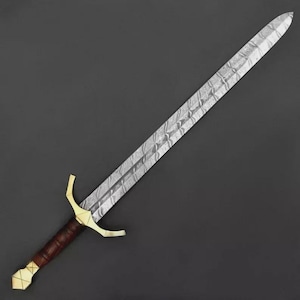 Handmade Damascus Steel Real Medieval Sword, Viking sword, Handmade Templar Knights Sacred Holy Sword, Monogram Sword, Christmas Gift, Gifts