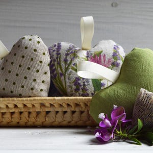 1 stoffen HART naar keuze! MET of ZONDER lavendel. Ladegeur, lavendelhartjes, stoffen hartjesdecoraties, naamkaartjes, cadeau voor haar.
