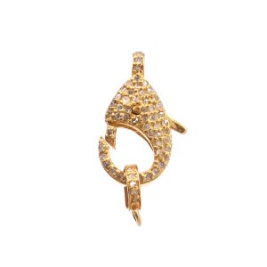 Natural Round Clasp Fine Diamond 14k Gold diamond lock diamond clasp diamond Connector Gift For her Gold Clasps Spacers Gift for her