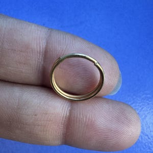 14Kt Real Gold Large Keychain Ring, Gold Split Ring, Split Ring, Key Ring, Split Jump Ring, Split Ring, Round Clasp Ring, Round Key Ring