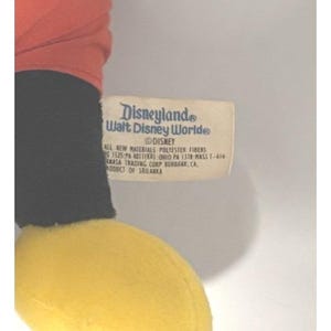 Vintage Disney MICKEY MOUSE Plush 10" Disneyland Walt Disney World Clean image 7