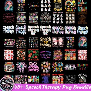 45+ Speech Therapy Bundle Png , SLP Clipart for Speech Language Pathologist, Back to School Speech Therapist PNG, Speech