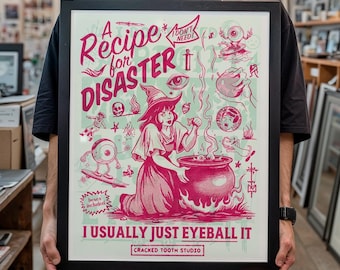 "Alternativer Kunstdruck: ""Rezept für das Unheil"" Hexe Home Poster - Gothic Wand Kunst, Witchy Punk Bild."