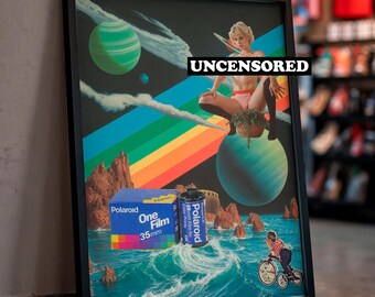 "Surreale Kunst: "80er Jahre Heimvideo" [UNZENSIERTE] VHS - Collage - Retro-Futuristischer Print Edgy Kunstdrucke."