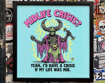 Zauberer-Stil RPG Fantasy Poster: "Midlife Crisis" Grimdark Fantasy Kunst ""WOW"" - Miniatur Malerei Hobby Gamer Geschenk."