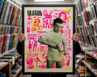 Punk Collage Poster: "Little Bad Boy" - Skateboarding Art Print, Surfer Punk Artwork, Skater Punk Wall Decor
