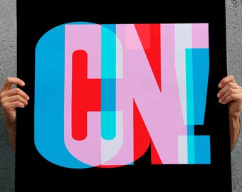 Punk Pop Art Poster: "CUNT" Profanity Word Art - Offensive Wall Decor - Rude Inspirational Quote Print
