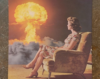 Atomic Age Collage Art Print: Mid-Century Modern Nuke Poster