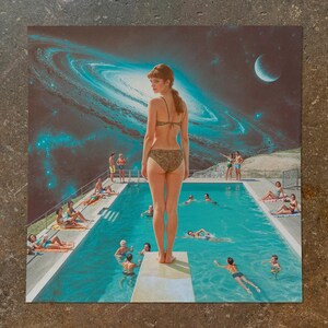 Surreal Collage: “Midcentury at Edge of Space”  Poster Atomic Age Revival Print - Retro-modern Wall Art