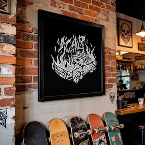 Political Punk Poster: "ACAB" - 1312 Artwork - Defund the Police Design - Burning Police Car Art Print - Punk Style A.C.A.B.