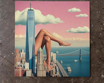Surreal Collage Art Print: "Legs That Own the City" 80s Collage Print Retro 80's Magazine Print