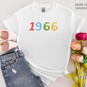Custom Birth Year Tshirt, 60th Turning, 60 Sixty Years Old, Personalized Birthday Gift, 1966 Shirt, Unisex Tee