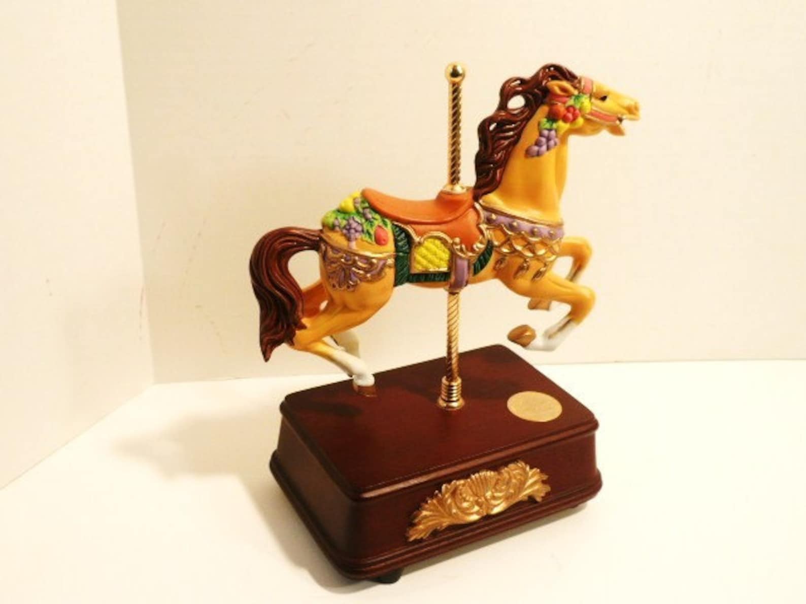 4 Seasons Fall Carousel Horse Music Box San Francisco Music Etsy
