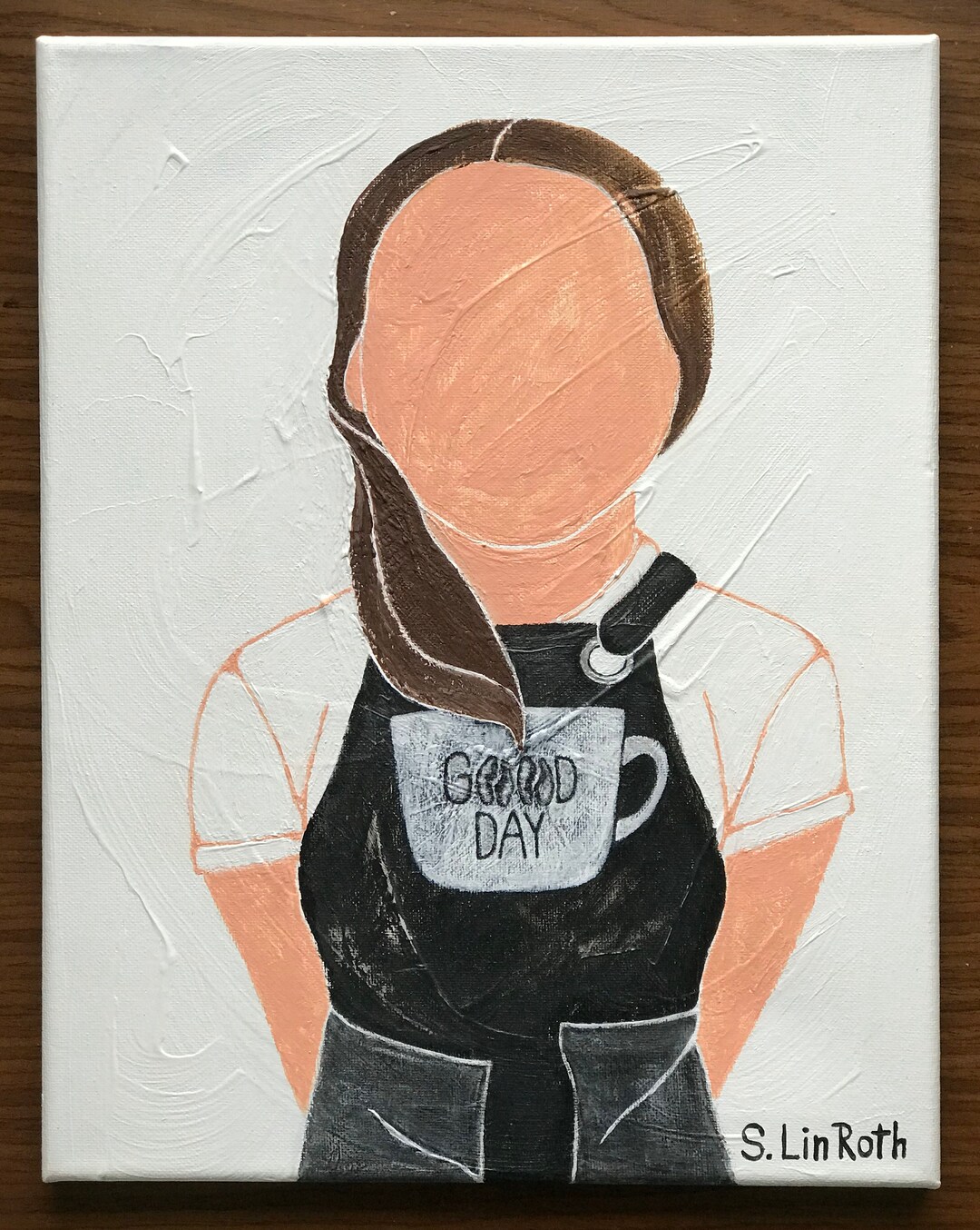 But First Coffee Art Portrait of Girl With Coffee Painting Etsy