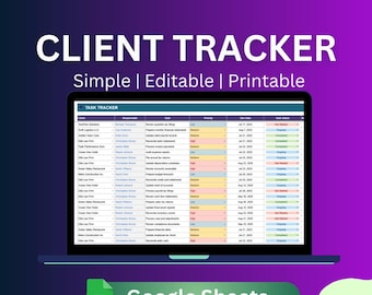 Hoja de cálculo de seguimiento de clientes: Hojas de cálculo de Google CRM, gestión de clientes potenciales (descarga digital)