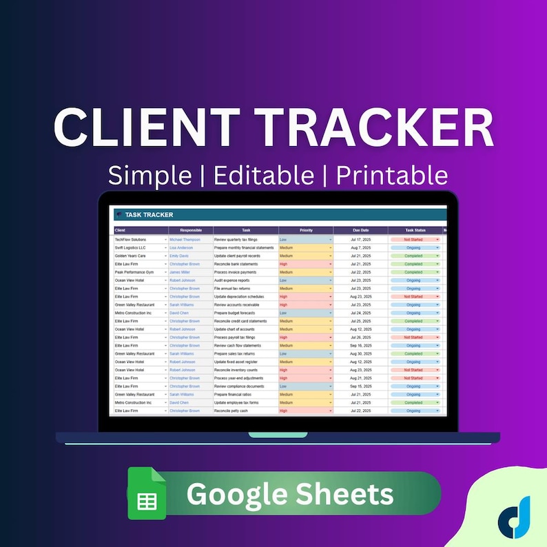 Client Tracker Spreadsheet: Google Sheets CRM, Lead Management (digital ...