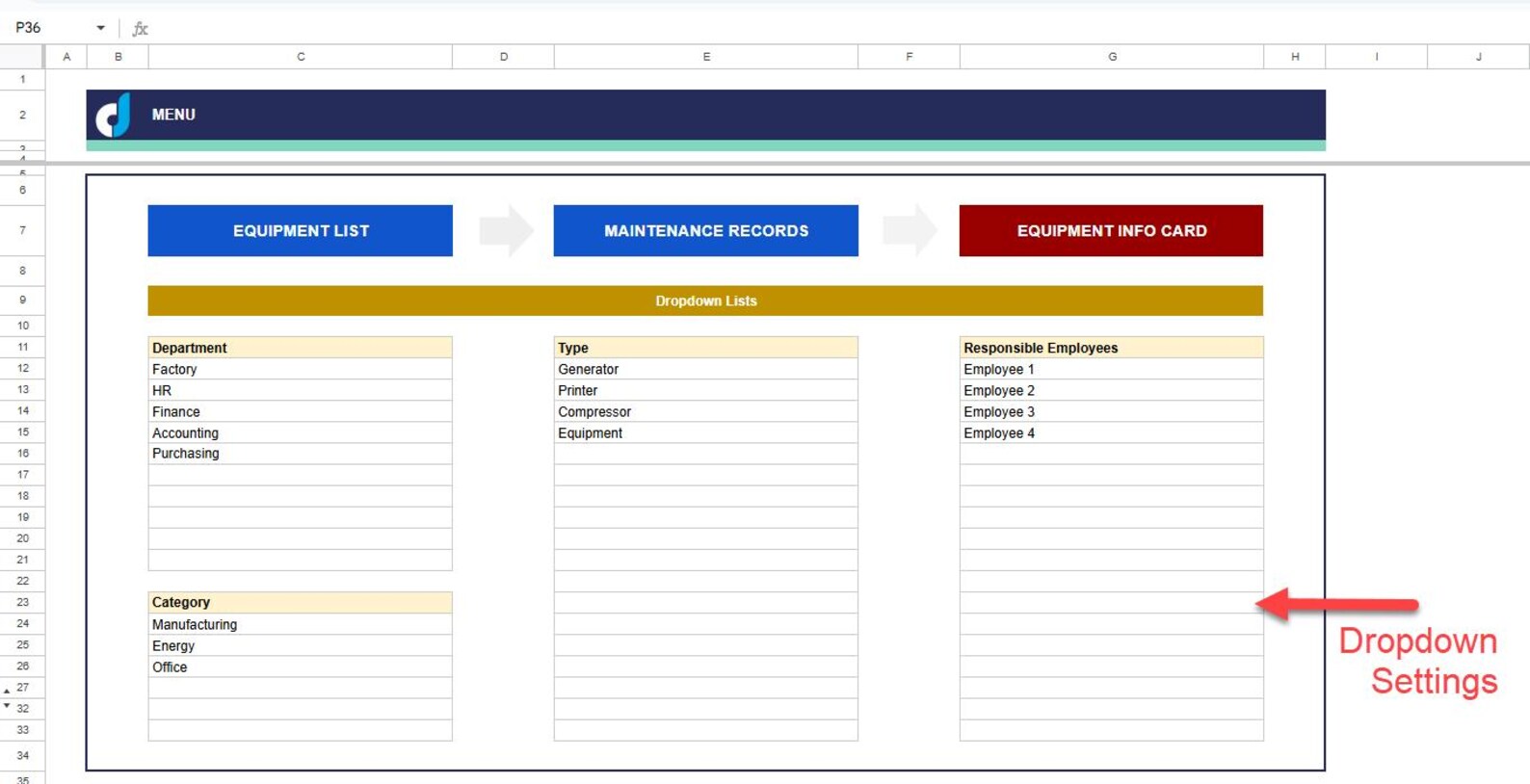 Equipment Maintenance Tracker: Google Sheets Template (digital Download ...