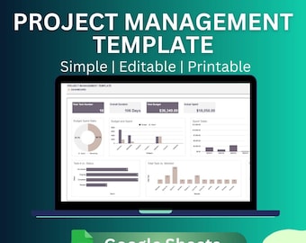 Project Management Template: Gantt Chart & Kanban Board (Google Sheets) (Digital Download)