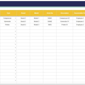 Equipment Maintenance Tracker: Google Sheets Template (digital Download ...