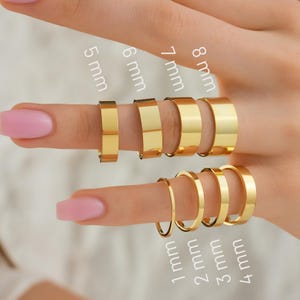 14K Solid Gold flat Wedding Band 1–9 mm • Free Name Engraving Inside • flat • Comfort Fit • Handmade Gold Unisex Ring • Gold Plated Silver