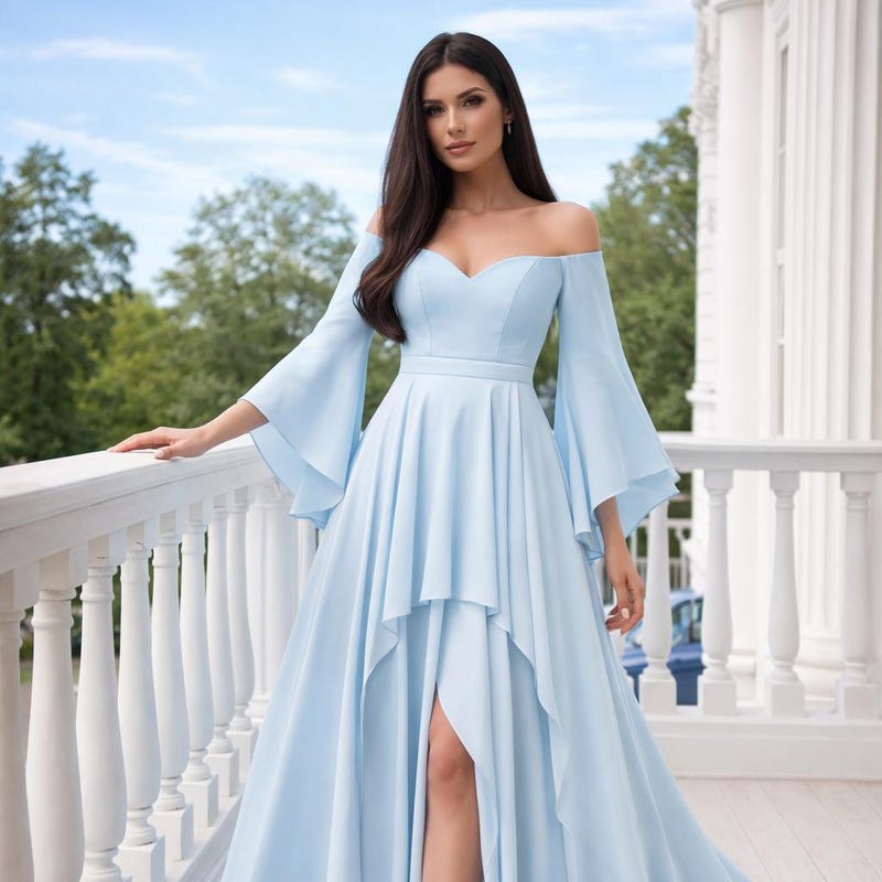 lara dress Dresses 29193 Light Blue Shower Dresses Size:5/6Y neutrals