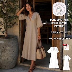 linen dresses etsy Ready To Ship - Margo blue linen Wool blend dress - Wool linen dress - linen dress - Oversized linen dress