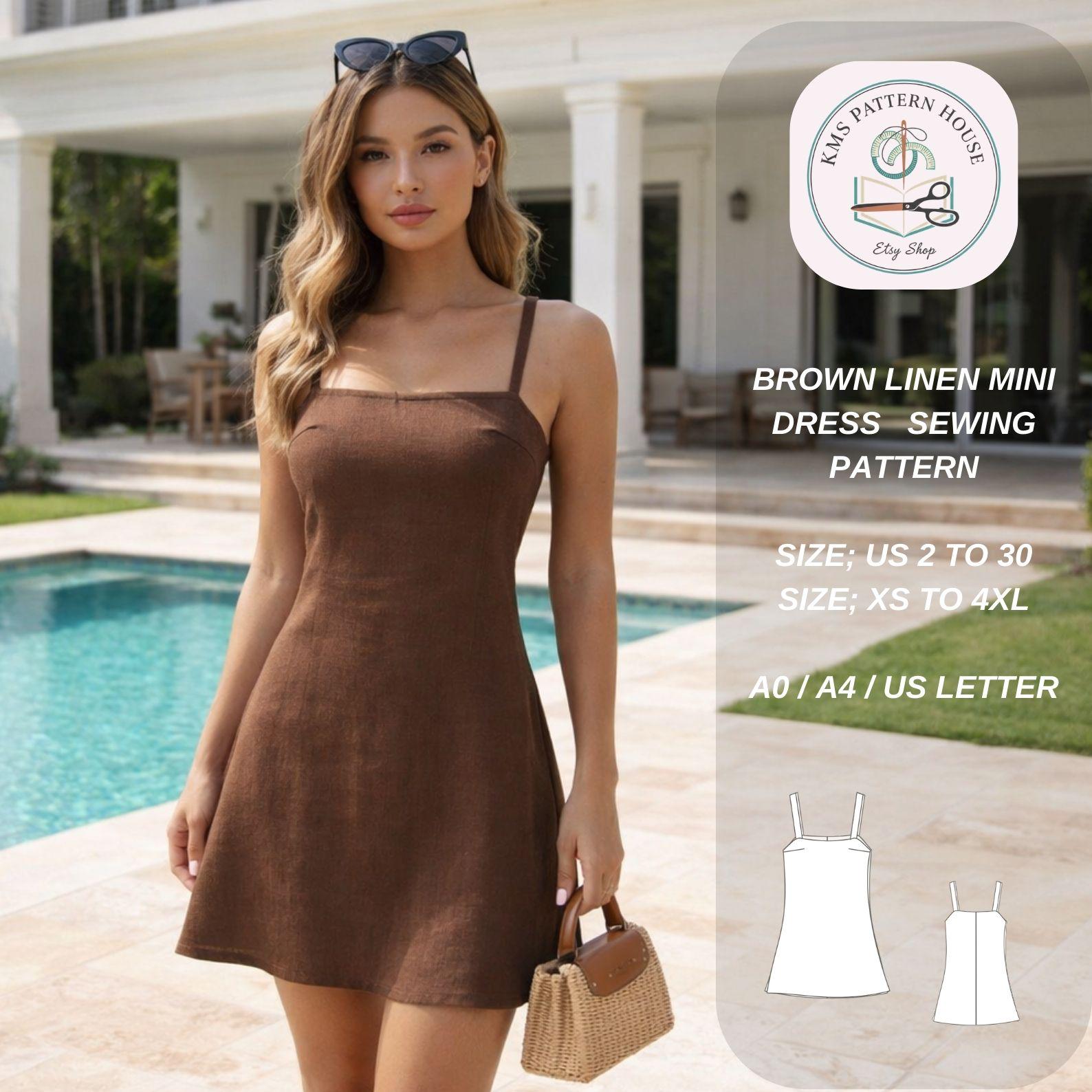 Brown Slip Dress Mini - Etsy