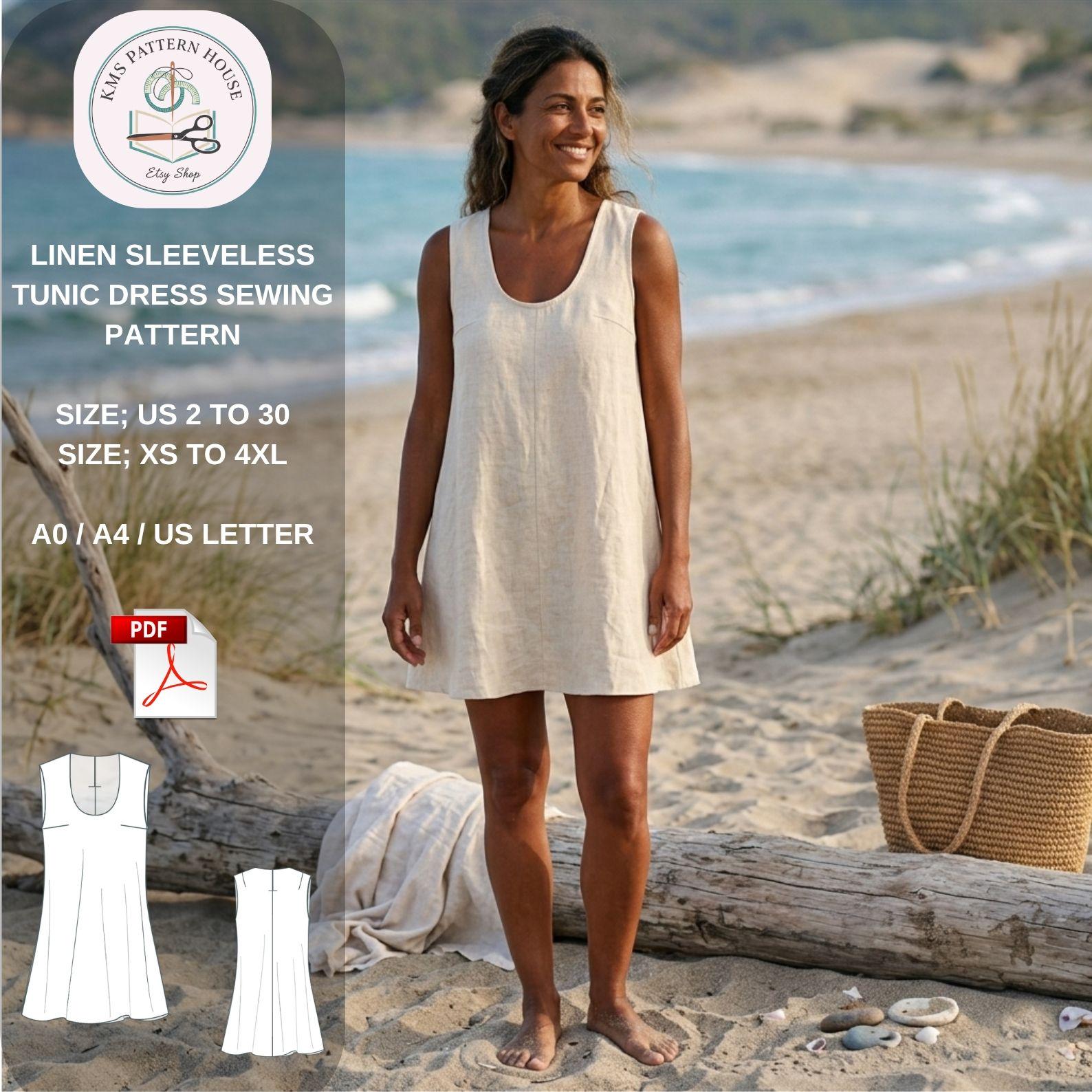 Sleeveless Linen Dress - Etsy
