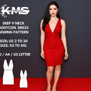 Deep Plunge Bodycon Dress - Etsy New Zealand