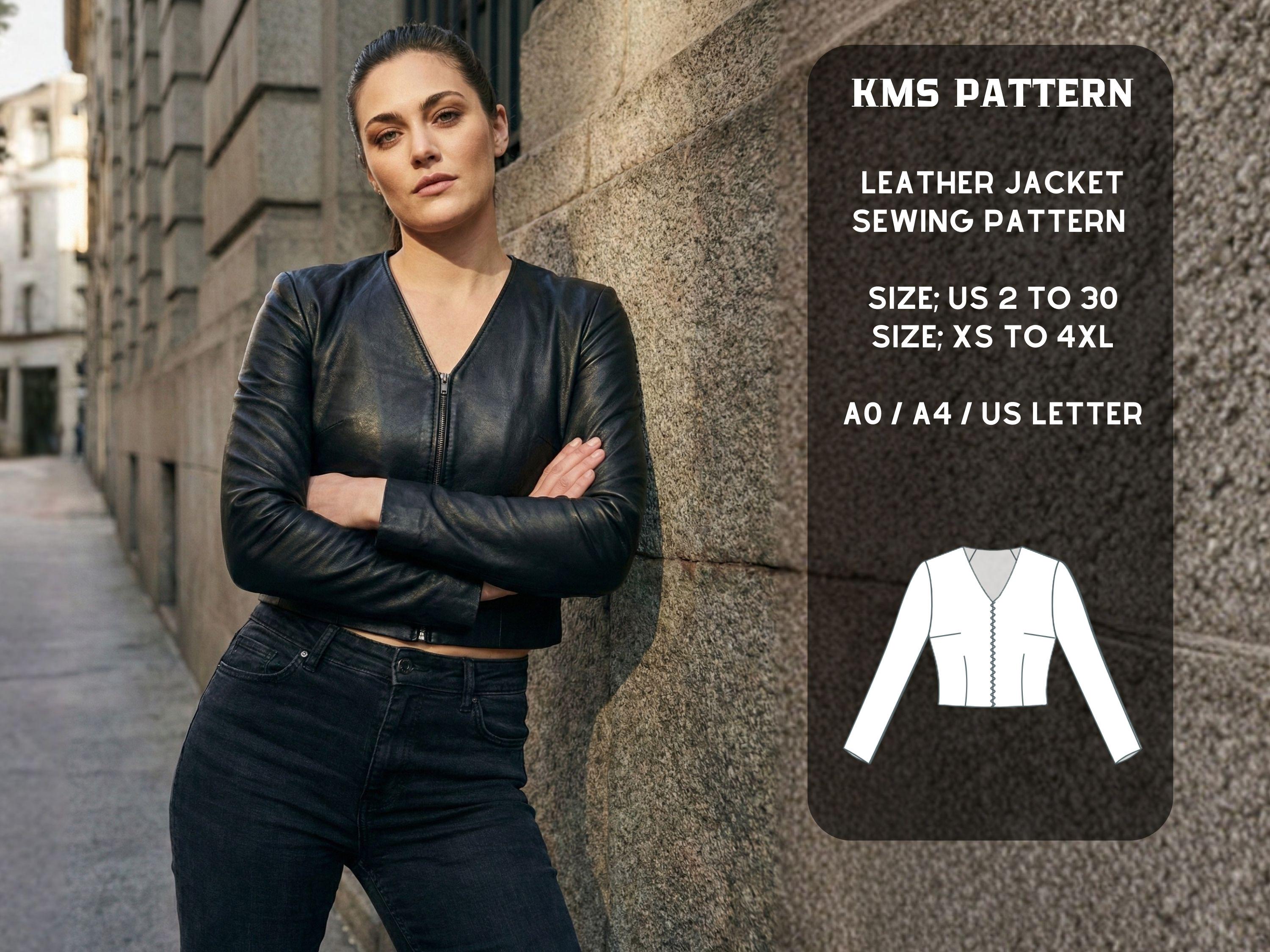 Collarless Womans Leather Jacket - Etsy display picture 1