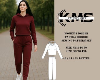 Jogger Pants & Hoodie Sewing Pattern Set: XS-4XL (Pdf Download)