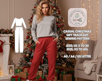 Tracksuit Sewing Pattern, Christmas Loungewear Set (Digital Download)