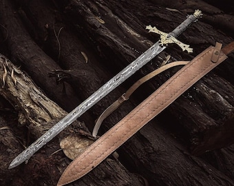 Damascus Steel Crusader Sword – knight Inspired Medieval