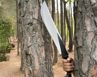 Handmade Carbon Steel Survival Machete | Full Tang Hunting Knife