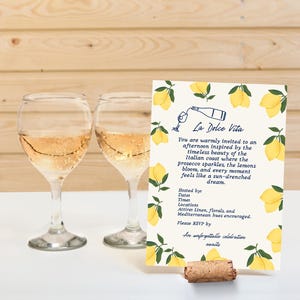 Invitation italienne de fête d'été | Thème La Dolce Vita | Carte 5 x 7 personnalisées avec enveloppe | Soirée sur la côte amalfitaine, douche nuptiale, anniversaire