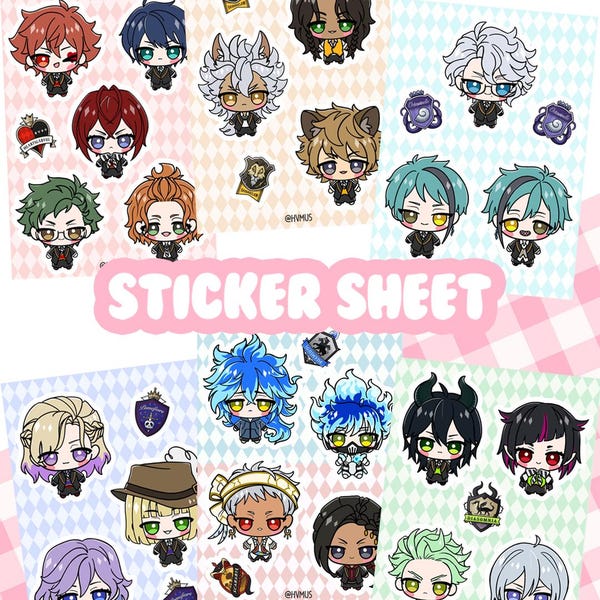 TWST-stickervel (Heartslabyul, Savanaclaw, Octavinelle, Pomefiore, Scarabia + Ignihyde, Diasomnia)