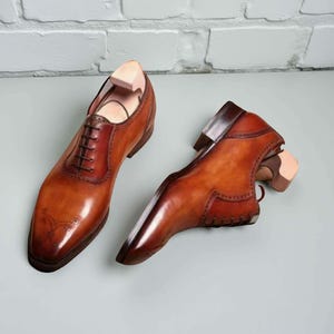 Men’s Handmade Brown Oxford Shoes Classic Brogue Shoes Men