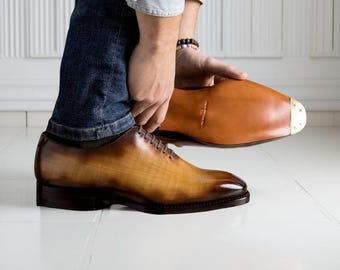 Tan Brown Italian Designer Casual Oxford / Dress Shoes by  display picture 1