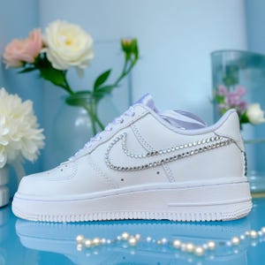 Bridal Rhinestone Wedding Sneakers: Custom AF1-Inspired Bride Shoes