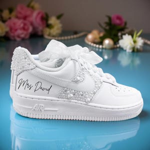 Handmade Pearl Nike Air Force 1 Elegant Bridal Kicks