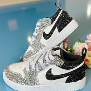 Blinged Out Rhinestone Sneakers: Custom Jordan 1 Style, Wedding & Prom