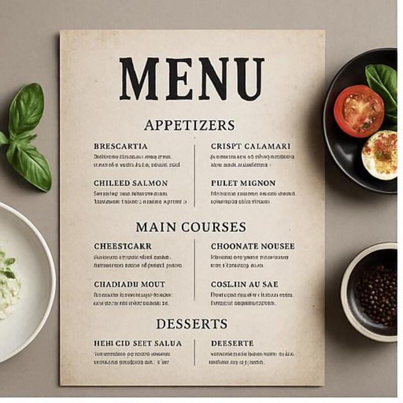 Curated visual reference: Picture Idea: Editable Private Chef Menu Templates Luxe Canva Designs