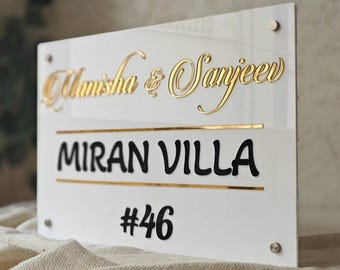 Custom Acrylic Nameplate, Personalized Acrylic Logo Sign,  Sleek Office or Store Decor, Luxury Acrylic Business Sign