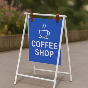 Custom A-Frame Sidewalk Sign | Outdoor Cafe Chalkboard | Swinging Sandwich Board | Business Advertising & Menu Display Sign
