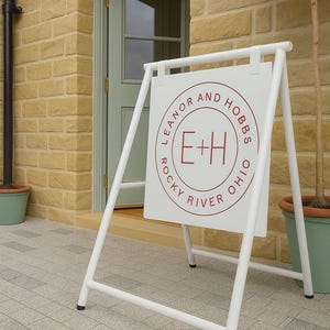 Custom Sidewalk A-Frame Sign – Outdoor Swinging Blade Sign for Cafe, Shop, or Storefront Display, Freestanding Frame Signage