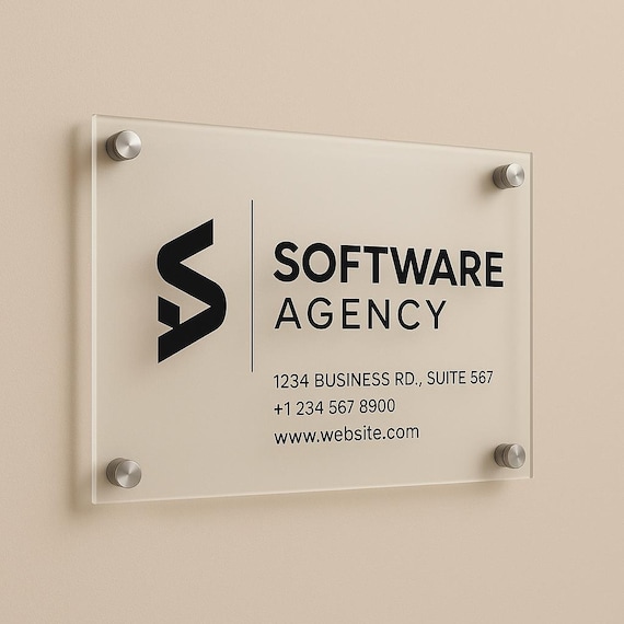 Custom Acrylic Logo Sign | Personalized Business Sign | Office Wall Decor | Acrylic Office Sign | Company Branding Sign