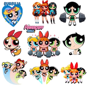 15+  powerpuffs Girls  Bundle , Cute Set , Blossom Bubbles Buttercup Digital Download PNG ,svg ,DXF