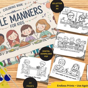 Table Manners Coloring Book for Kids: Fun Etiquette Learning (PDF)