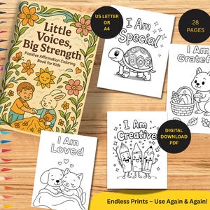 Libro da colorare con affermazioni positive per bambini: consapevolezza e fiducia in se stessi